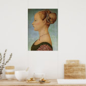 Piero del Pollaiuolo，若い女性のポートレート ポスター (キッチン)