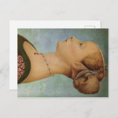 Piero del Pollaiuolo，若い女性のポートレート ポストカード (正面/裏面)