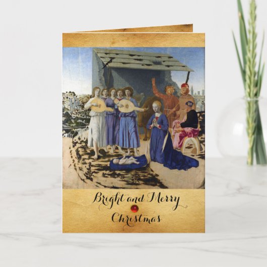 PIERO DELLA FRANCESCAによるイエスの降誕と天使 シーズンカード (正面)