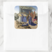 PIERO DELLA FRANCESCAによるイエスの降誕と天使 スクエアシール (バッグ)