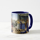 PIERO DELLA FRANCESCAによるイエスの降誕と天使 マグカップ (正面右)