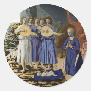 PIERO DELLA FRANCESCAによるイエスの降誕と天使 ラウンドシール