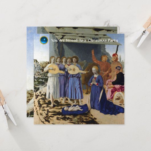 PIERO DELLA FRANCESCAによるイエスの降誕と天使 招待状 (正面/裏面インサイチュ)