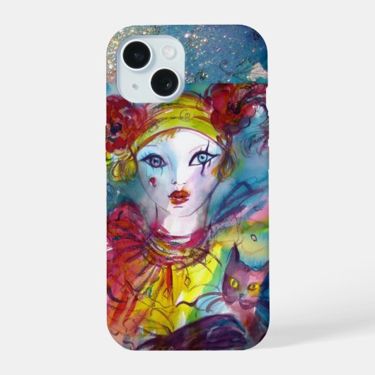 PIERO WITH CAT / ヴェネツィアのカーニバル iPhone 15ケース (裏面)