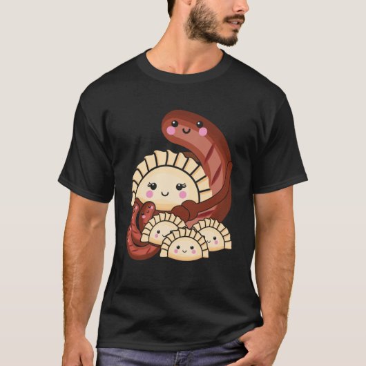PierogiとKielbasaポーランド伝統的食品パンP Tシャツ (正面)