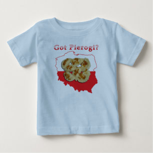 Pierogiの得られたポーランドの地図 ベビーTシャツ