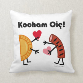 Pierogi及びKielbasa - Kocham Cie! (I愛!) クッション