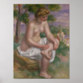 Pierre A Renoir | Seated Bather in a Landscape ポスター (正面)