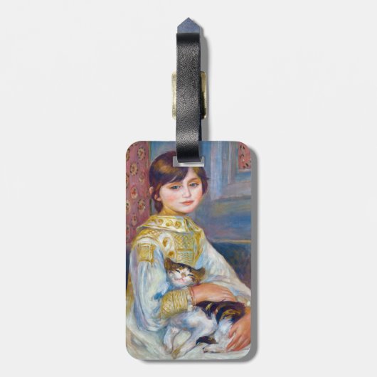 Pierre-Augusteルノアール- Child with Cat - QR Code ラゲッジタグ (裏面縦)