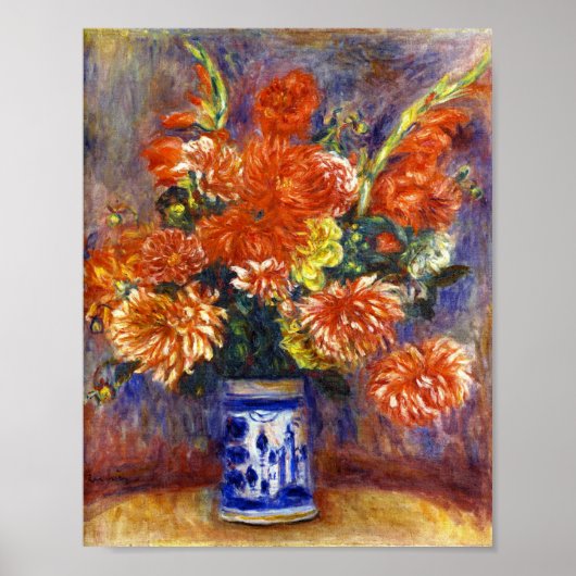 Pierre Auguste Renoir Gladiolas and Dahlias ポスター (正面)