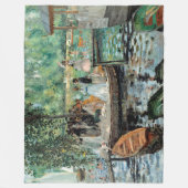 Pierre-Auguste Renoir La Grenouill Fleece Blanket フリースブランケット (正面)