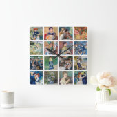 Pierre-Auguste Renoir - Masterpieces Collage スクエア壁時計 (ホーム)