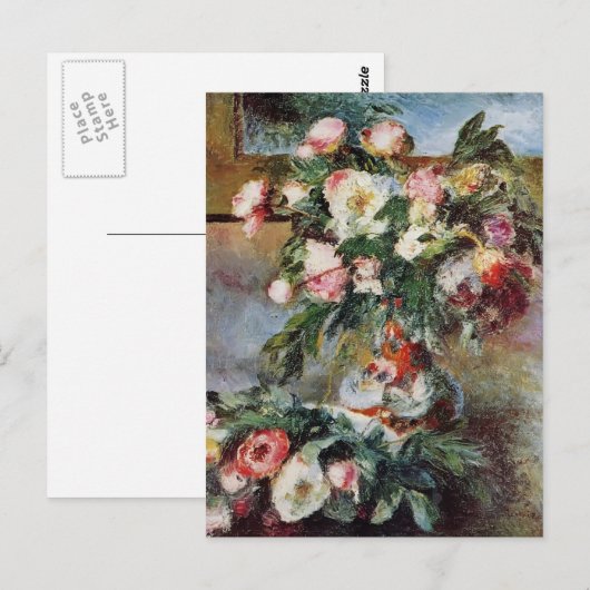 Pierre-Auguste Renoir- Peonies ポストカード (正面/裏面)