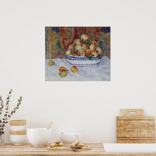 Pierre Auguste Renoir | Still Life with Peaches ポスター (キッチン)