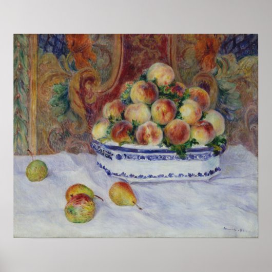 Pierre Auguste Renoir | Still Life with Peaches ポスター (正面)