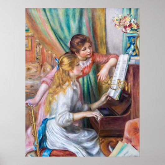 Pierre Auguste Renoir - Young Girls at the Piano ポスター (正面)