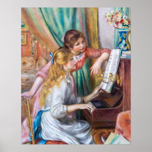 Pierre Auguste Renoir - Young Girls at the Piano ポスター (正面)