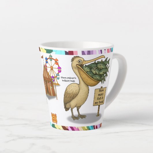Pierre pelican's brilliant beak カフェラテマグ (右アングル)