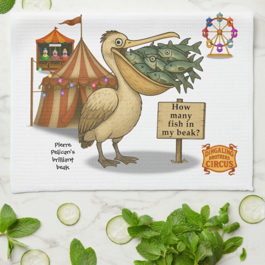 Pierre pelican's brilliant beak キッチンタオル (折り畳み)