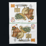 Pierre pelican's brilliant beak キッチンタオル<br><div class="desc">Presenting Pierre the pelican with his world record beak! He can hold fish by the dozen, bowling balls by the trio, and even an entire child’s tricycle. Nothing defeats Pierre’s dazzling abilities. Step right up and guess how many wonders he’s carrying in his brilliant beak today! You can find lots...</div>