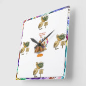 Pierre pelican's brilliant beak スクエア壁時計 (傾斜)