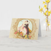 Pierrotおよびオダマキ（植物） カード (黄色い花)