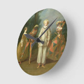 Pierrotおよび道化師 ラウンド壁時計 (傾斜)