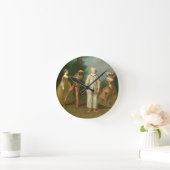 Pierrotおよび道化師 ラウンド壁時計 (ホーム)