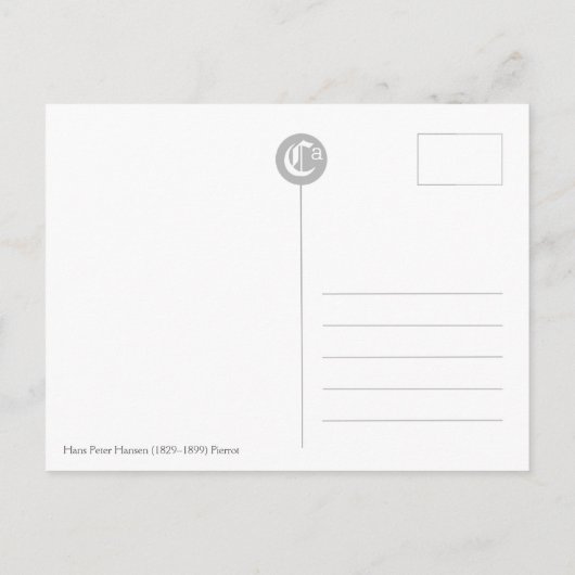 Pierrot by Hans Peter Hansen CC0733はがき ポストカード (裏面)