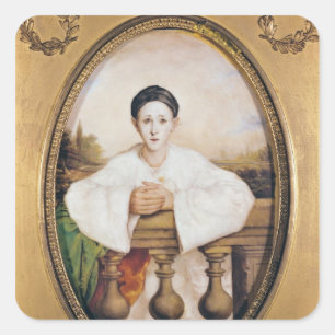 Pierrot、c.1815としてギャスパールDeburauのポートレート スクエアシール
