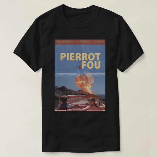Pierrot Le Fou - Godard&x27;s Movie Photographic P Tシャツ (デザイン正面)