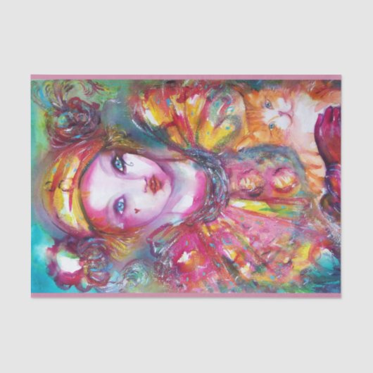 PIERROT WITH CAT / Mardi Grasマスカレードパーティー 薄葉紙 (正面)