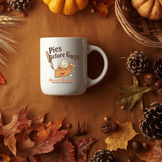 Pies Before Guys - おかしな感謝祭のデザートのダジャレ コーヒーマグカップ