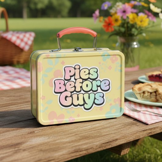 "Pies Before Guys" Retro Bubble Letter シール