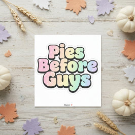 "Pies Before Guys" Retro Bubble Letter シール