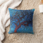 Pietモンドリアン、夕べ：赤い木 クッション (ブランケット)