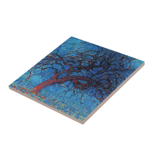 Pietモンドリアン、夕べ:赤い木 タイル (側面)