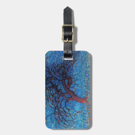 Pietモンドリアン、夕べ：赤い木 ラゲッジタグ (正面縦)