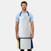 Pietモンドリアン – 組版幾何学模様抽象芸術 エプロン (着用した状態)