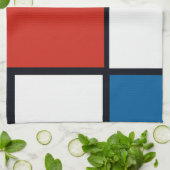 Pietモンドリアン – 組版幾何学模様抽象芸術 キッチンタオル (折り畳み)