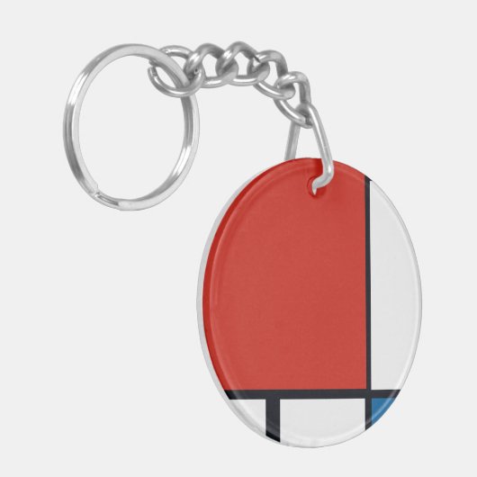 Pietモンドリアン – 組版幾何学模様抽象芸術 キーホルダー (正面左)