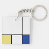 Pietモンドリアン – 組版幾何学模様抽象芸術 キーホルダー (裏面)