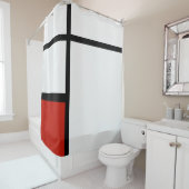 Pietモンドリアン – 組版幾何学模様抽象芸術 シャワーカーテン (インサイチュ)