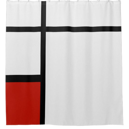 Pietモンドリアン – 組版幾何学模様抽象芸術 シャワーカーテン (正面)
