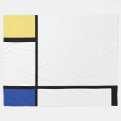 Pietモンドリアン – 組版幾何学模様抽象芸術 フリースブランケット (正面(横))