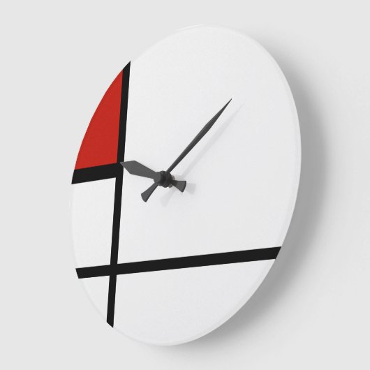 Pietモンドリアン – 組版幾何学模様抽象芸術 ラージ壁時計 (傾斜)