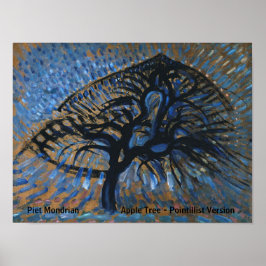 PietモンドリアンApple Tree Pointillistバージョン ポスター