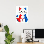 Piet Cat Printable Digital Download ポスター (ホームオフィス)