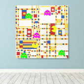 Piet-Man at Arcade Mondrian キャンバスプリント (インサイチュ (ウッドフロア))