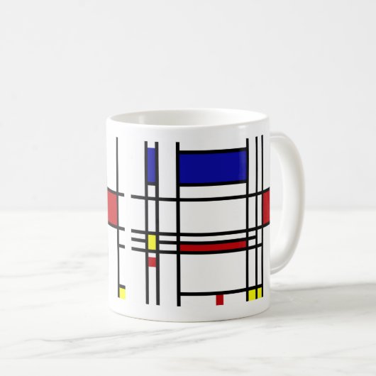 Piet Mondriaan, "コンポジション" コーヒーマグカップ (正面右)